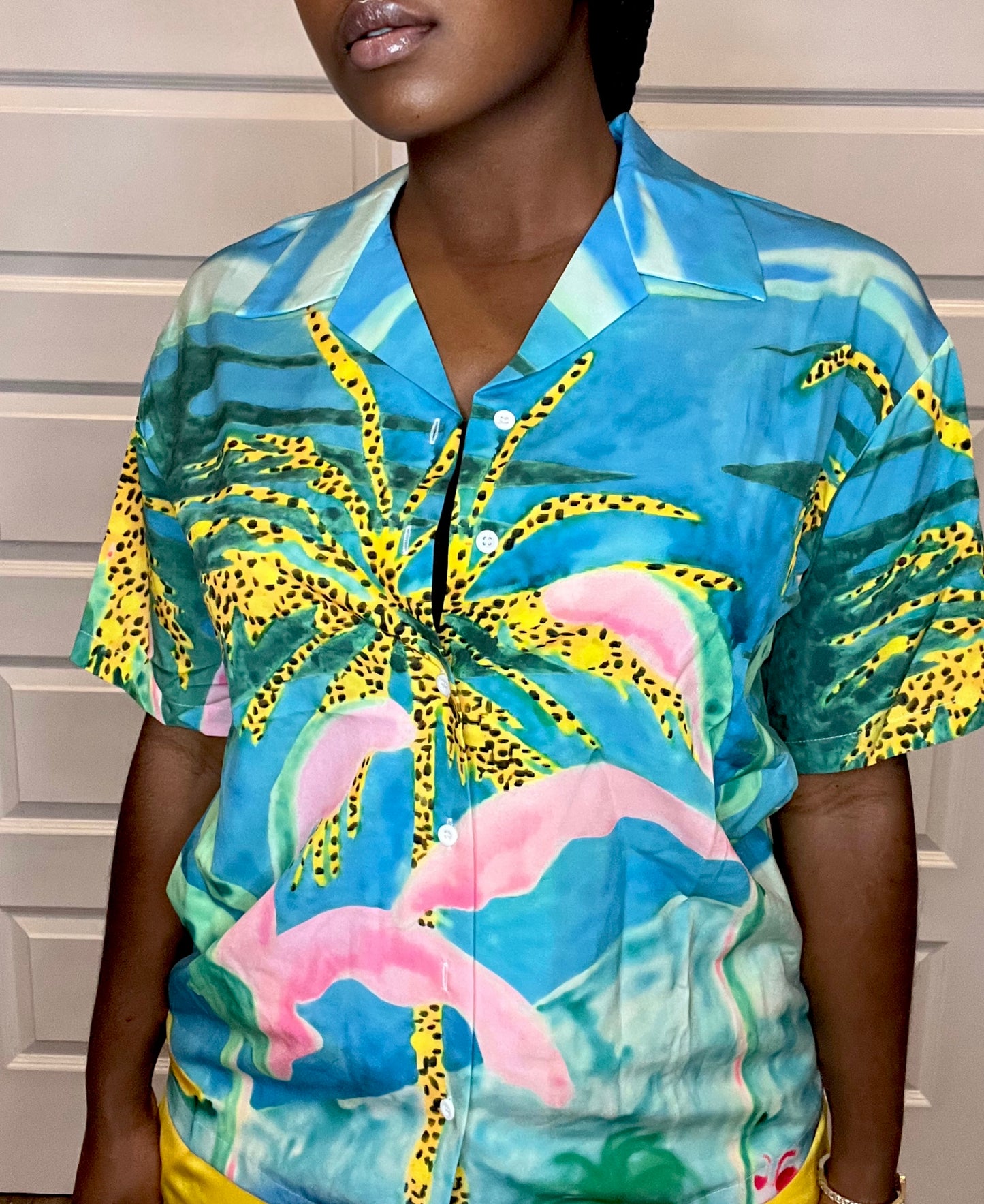 Summer in Miami  Short Sleeve Button Up